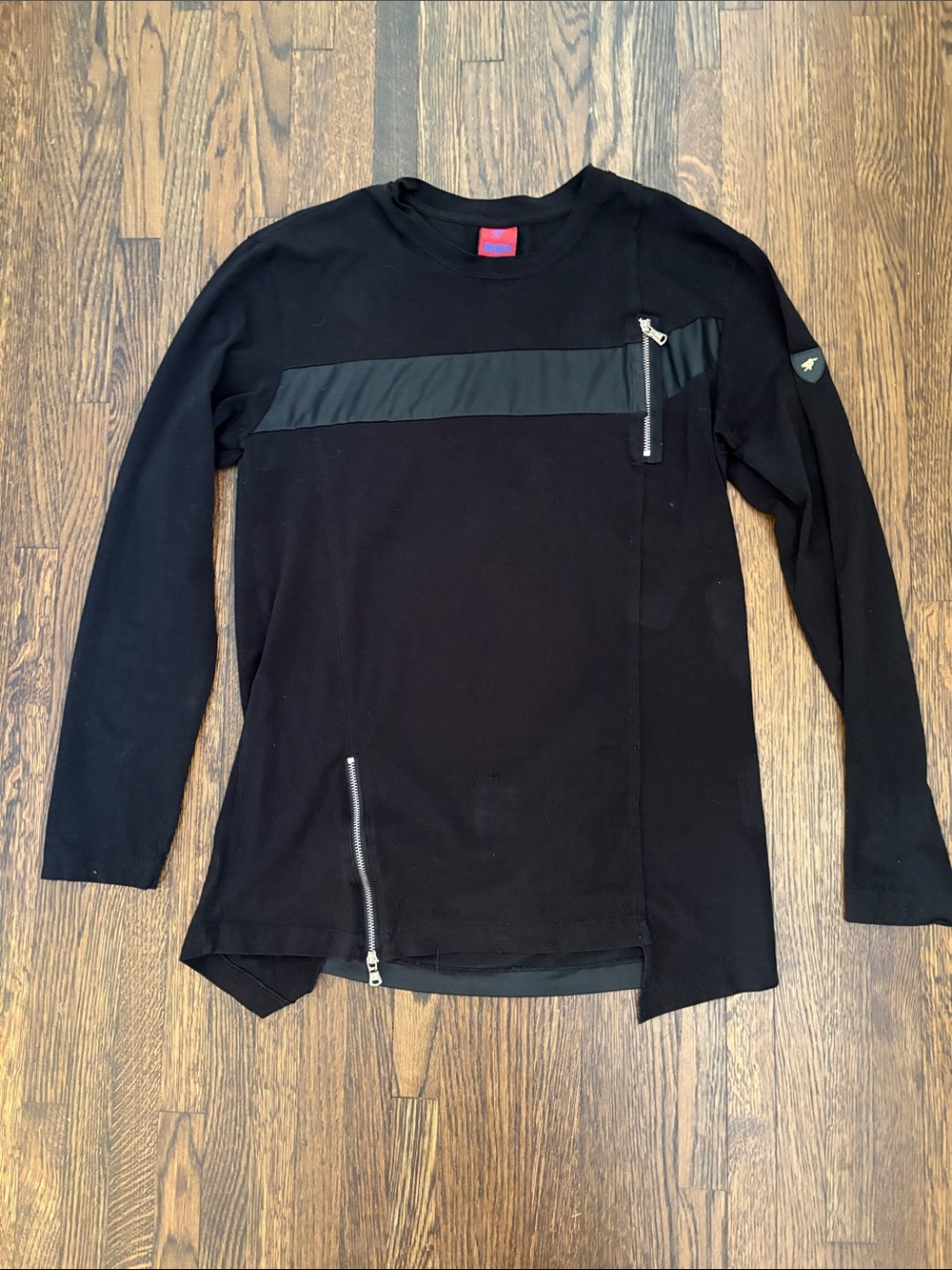 Men's Mondo Black Long-Sleeve Zip-Accent Pullover
